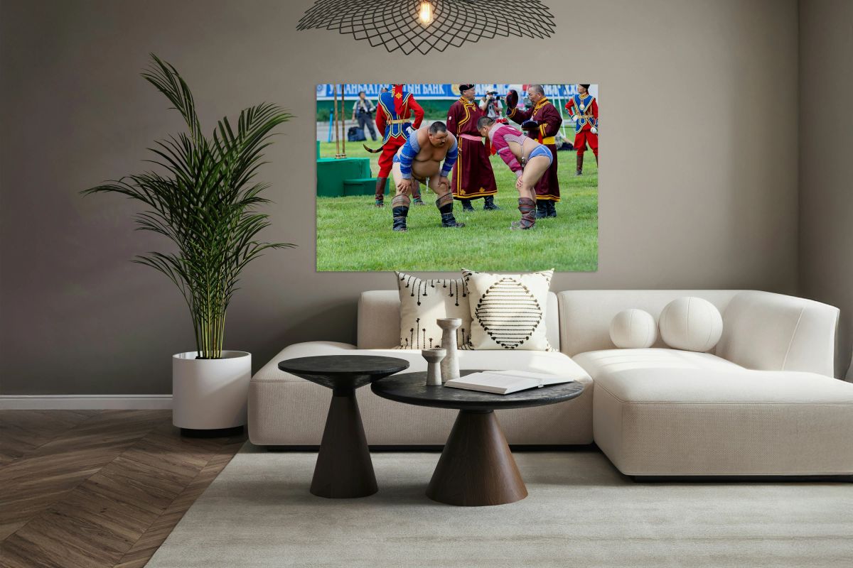 Wrestling games at Naadam festival in Ulaanbaatar Mongolia