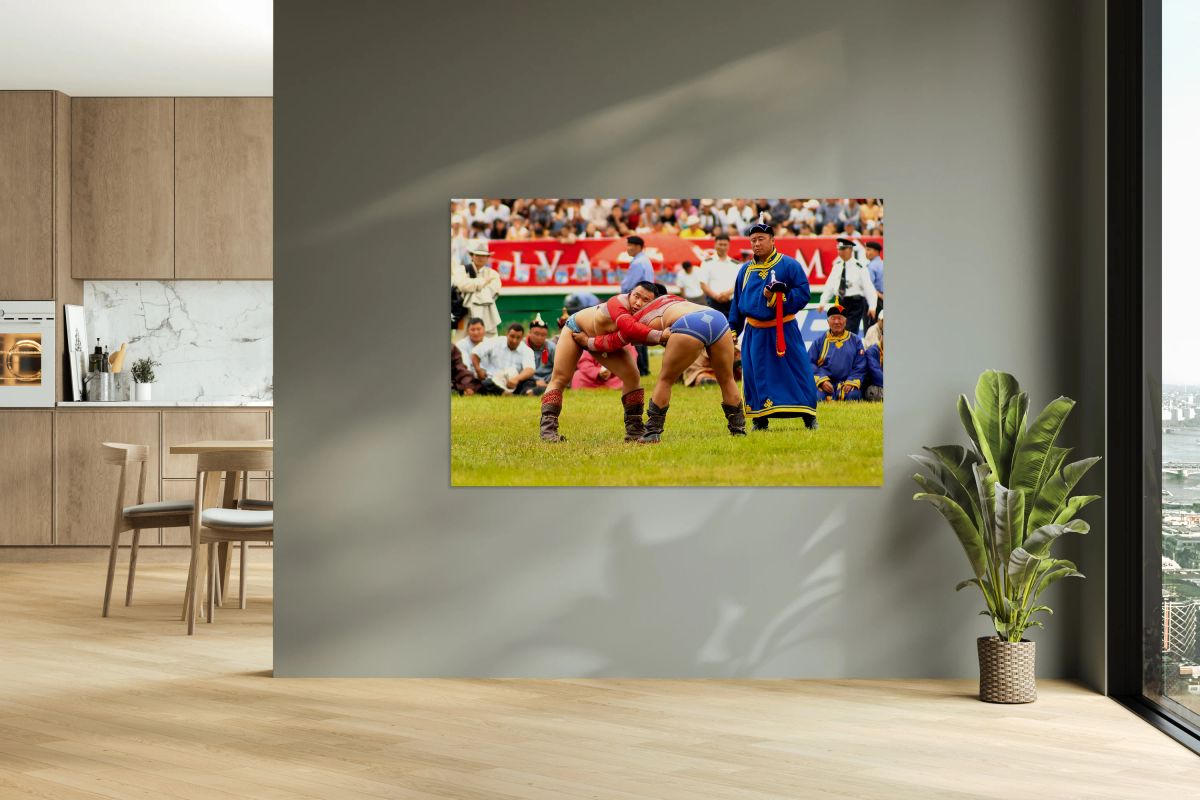 Wrestling games take place at Naadam festival in Ulaanbaatar Mo