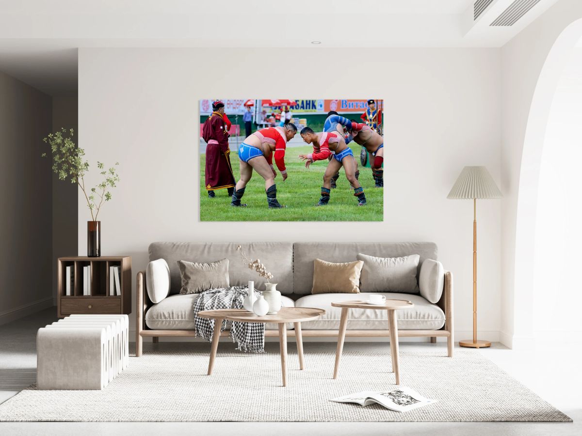 Wrestling games take place at Naadam festival in Ulaanbaatar Mo