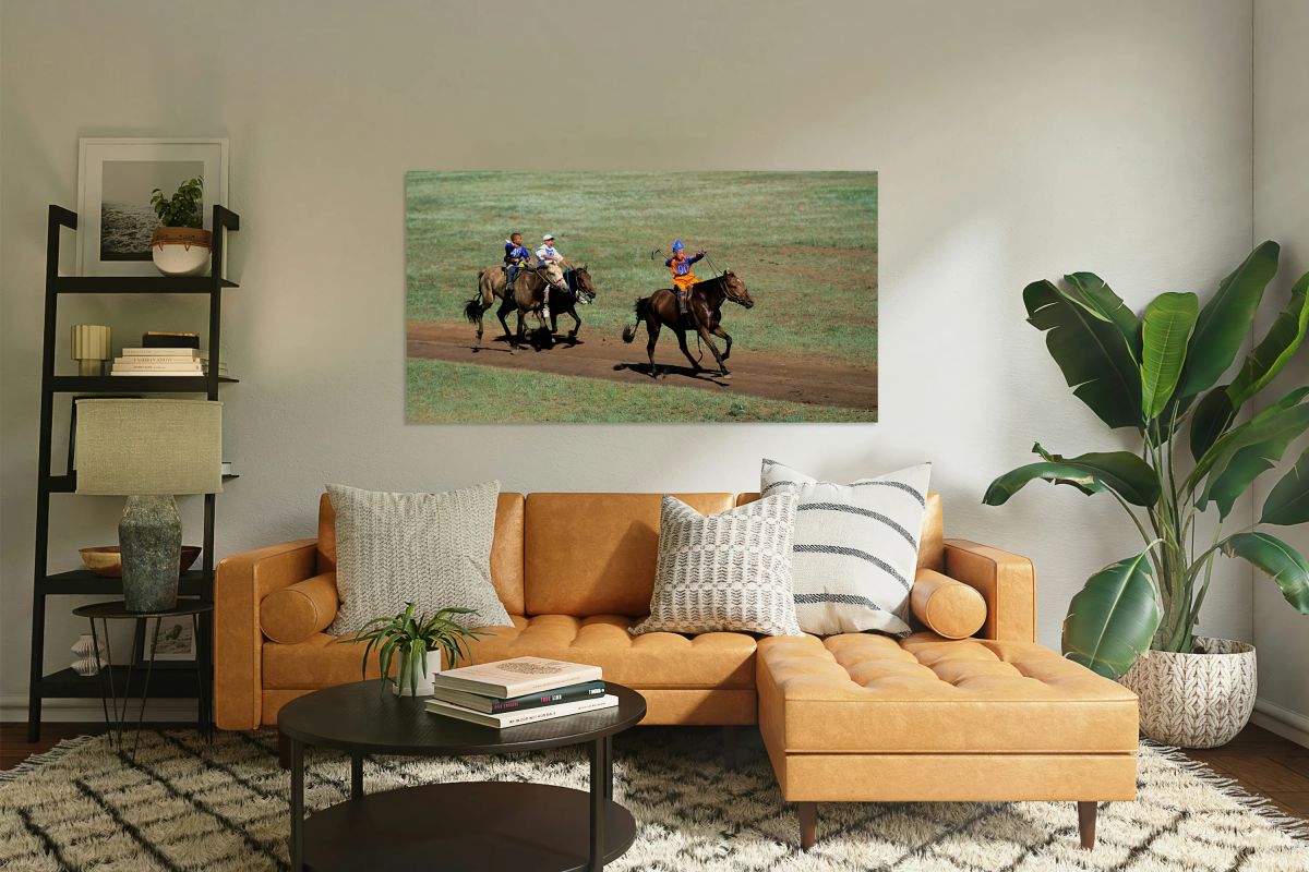 Horse racing at Naadam festival in Ulaanbaatar Mongolia