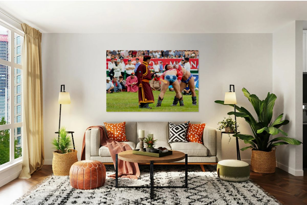 Wrestling games take place at Naadam festival in Ulaanbaatar Mo