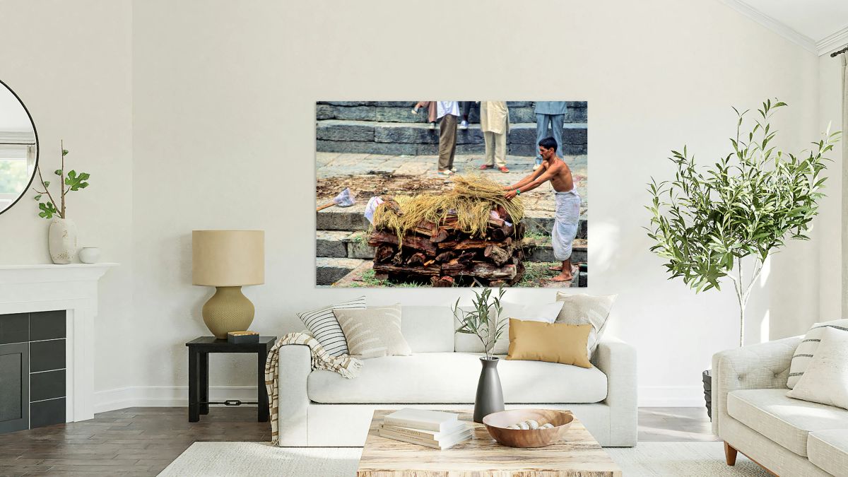 Cremation ceremony at Pashupatinath in Kathmandu Nepal