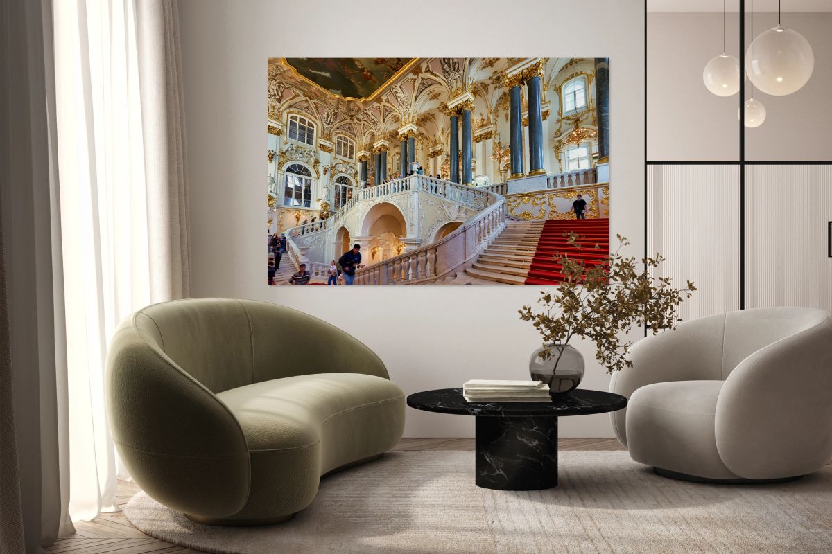 Jordan staircase in winter palace at hermitage museum