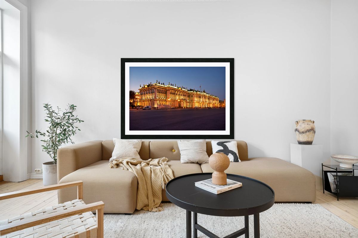 Admiralty Building at night in Saint Petersburg Russia