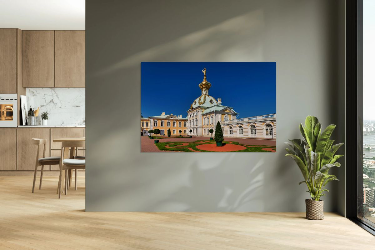 Visitors explore Peterhof Palace in St