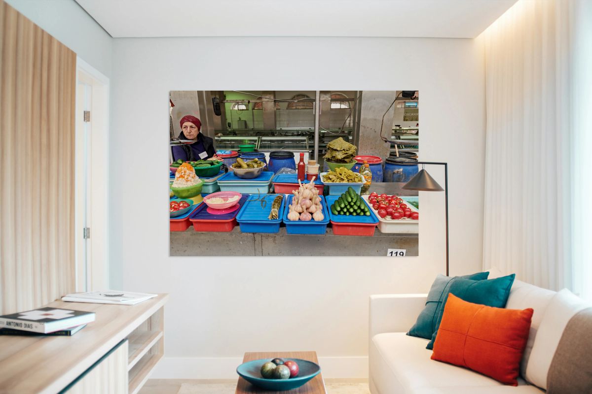 Market scene at Kuznechnyy Rynok in St. Petersburg