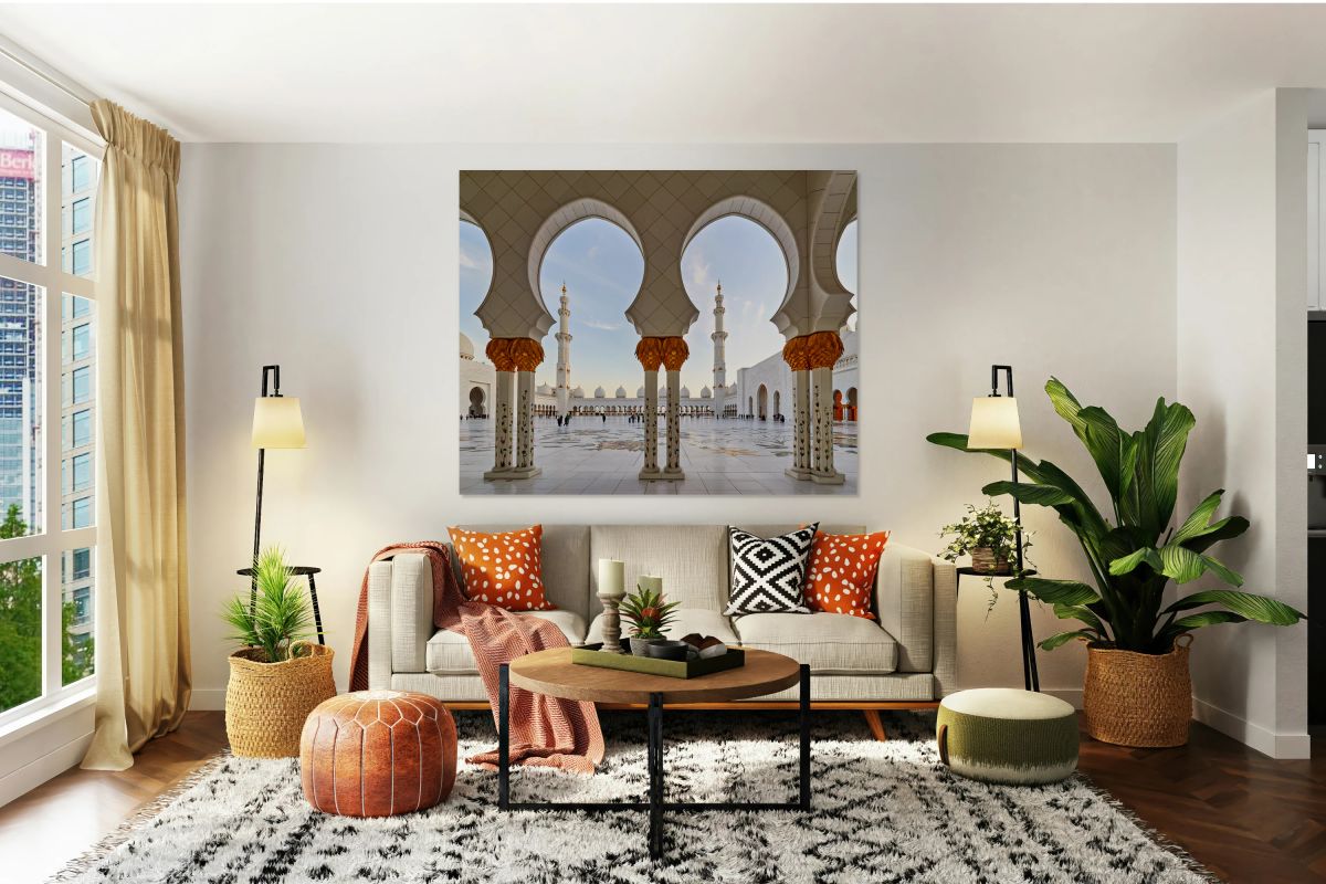 Sunset visitors at Sheikh Zayed Grand Mosque Abu Dhabi