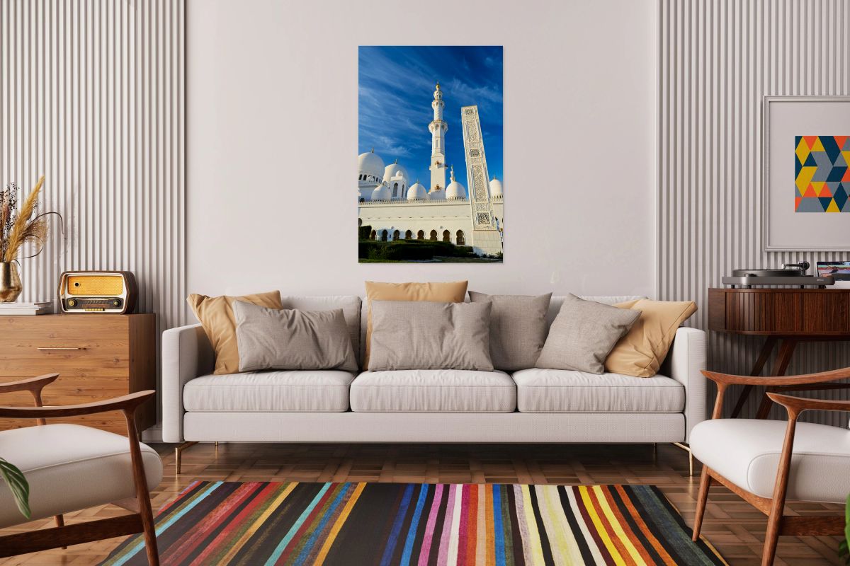 Visit to a mosque in Abu Dhabi during sunny day