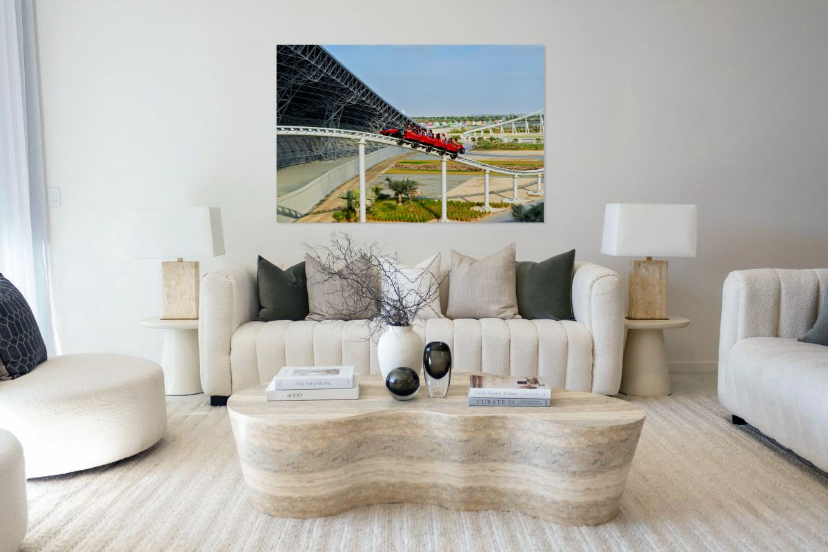 Ferrari World roller coaster ride in Abu Dhabi with guests