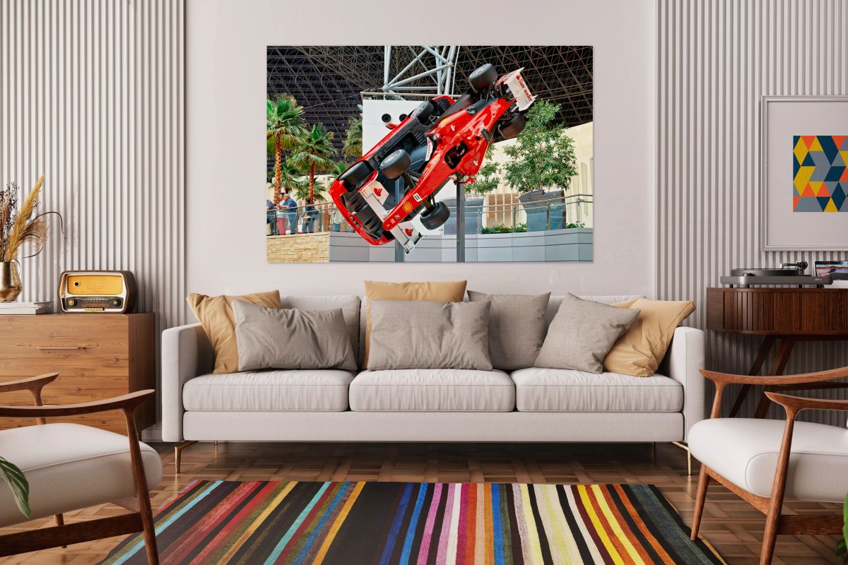 Ferrari car display at Abu Dhabi Ferrari World amusement park