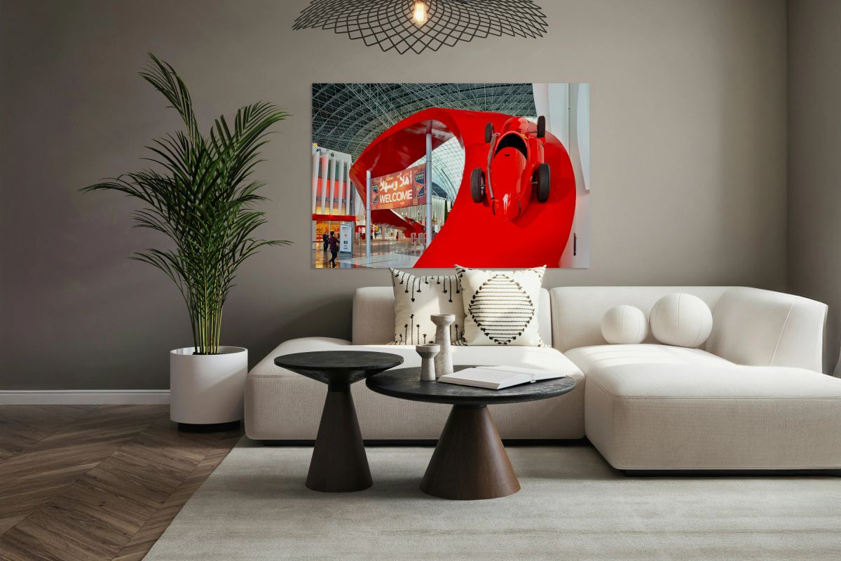 Welcome sign at Ferrari World in Abu Dhabi