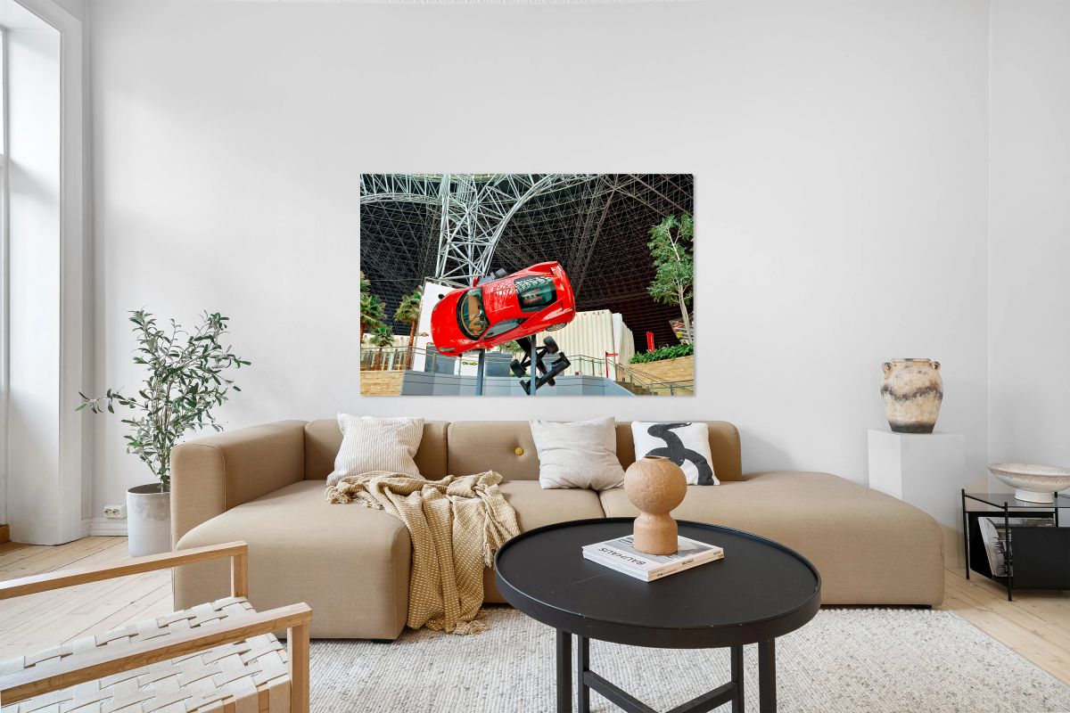 Ferrari World in Abu Dhabi showcases a racing car display