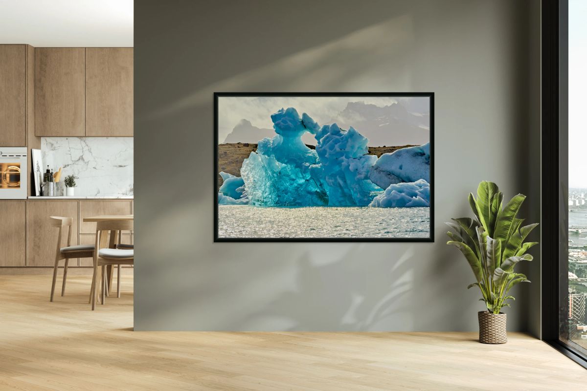 Glacial ice structure in Jokulsarlon lagoon in Iceland