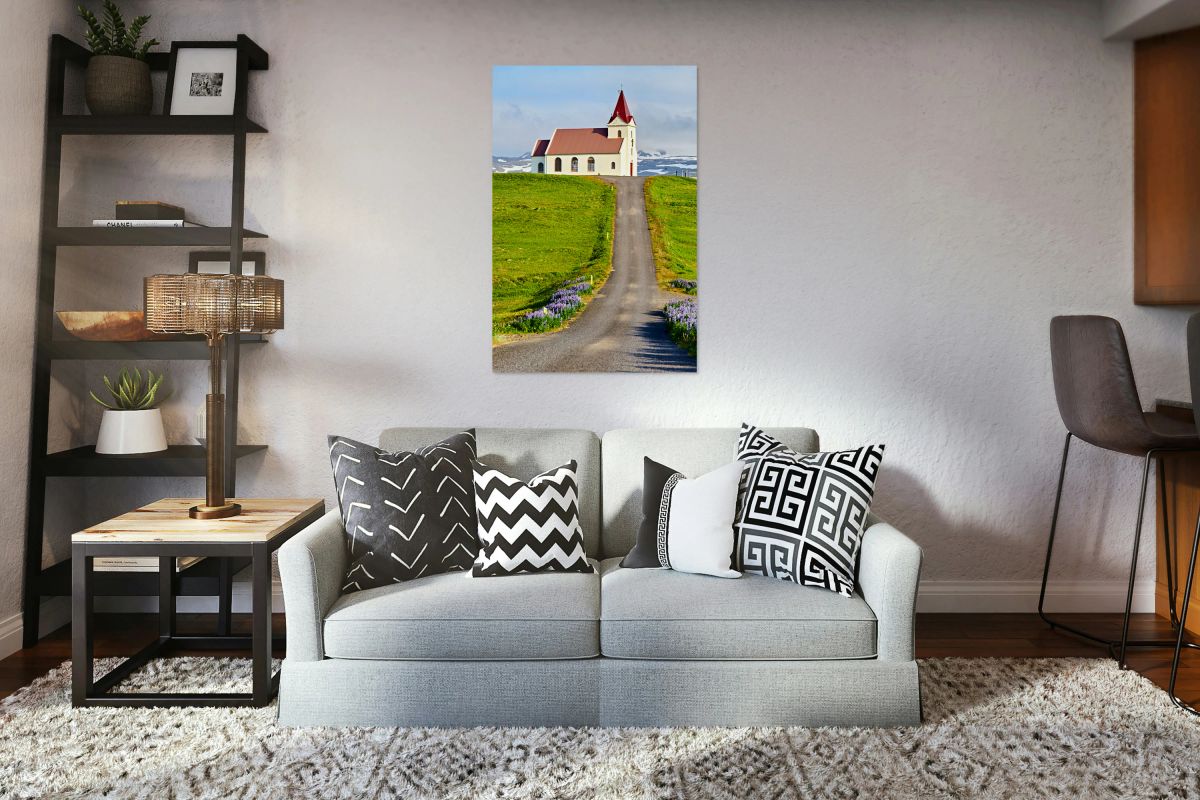 Visit to Ingjaldsoll Church in Iceland on a sunny day