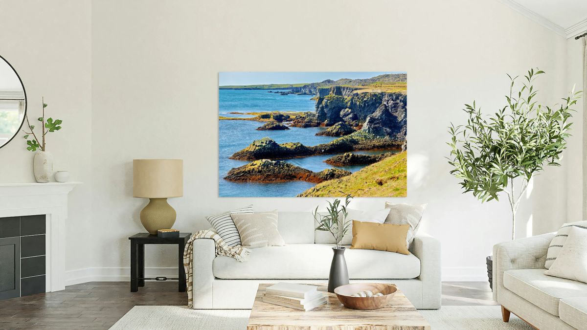 Exploring Arnarstapi cliffs in Iceland by the ocean