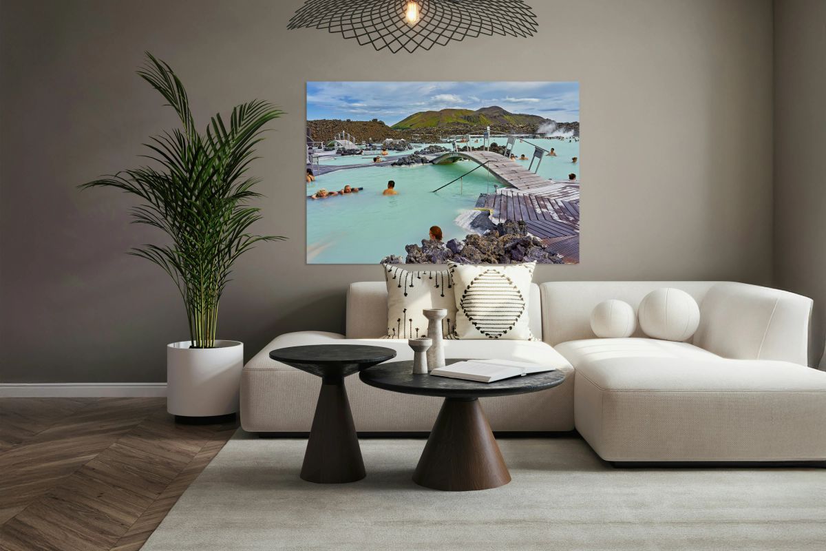 People enjoying the Blue Lagoon spa in Grindavik Iceland