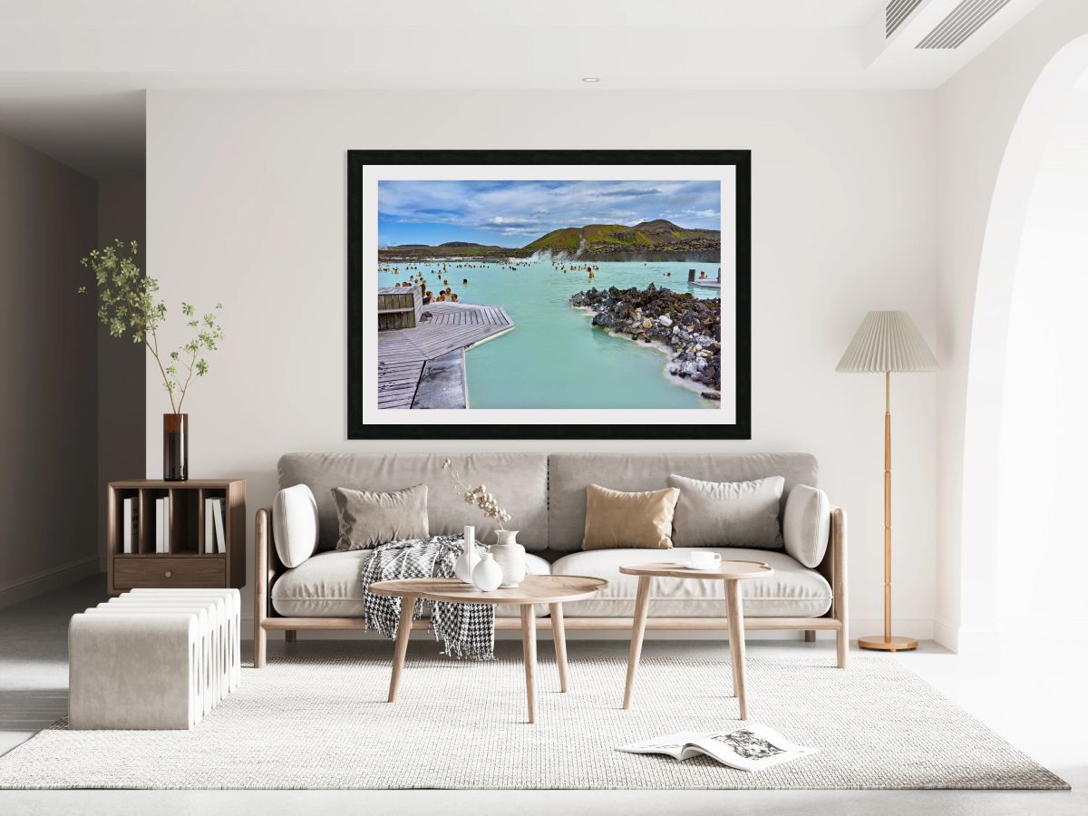 Visitors enjoy water at Blue Lagoon spa in Grindavik Iceland