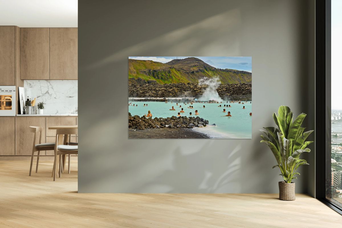 Visit to Blue Lagoon Spa in Grindavik Iceland during afternoon