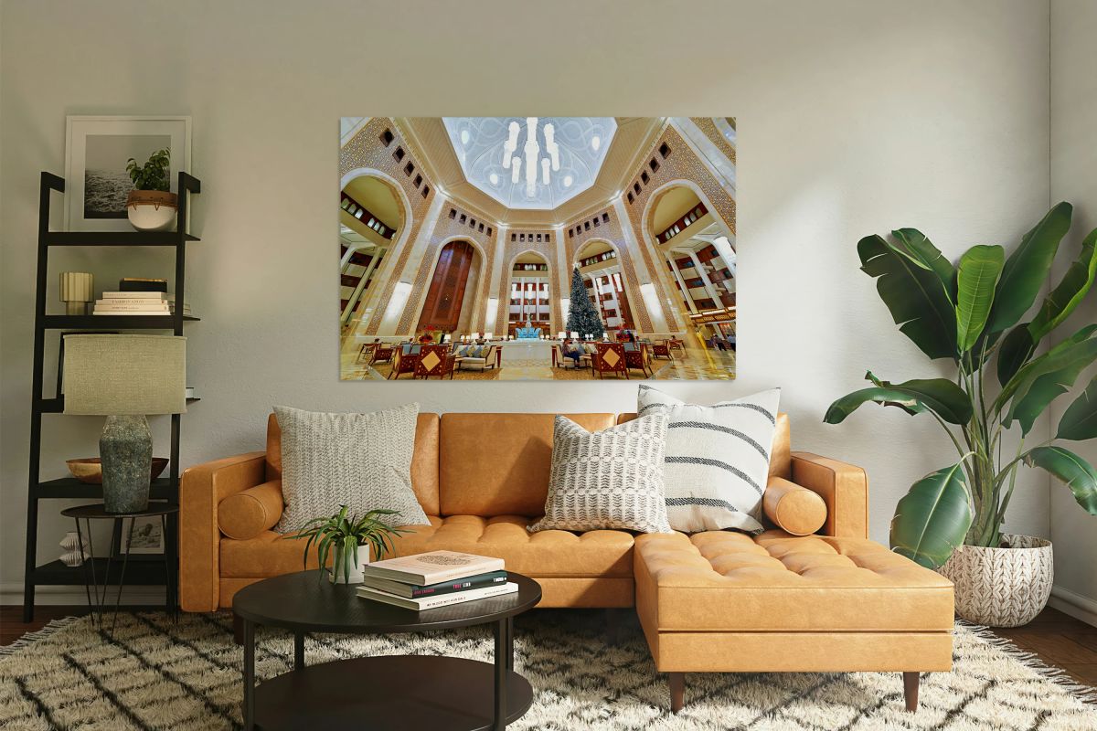 Lobby area of Al Bustan luxury hotel in Muscat Oman