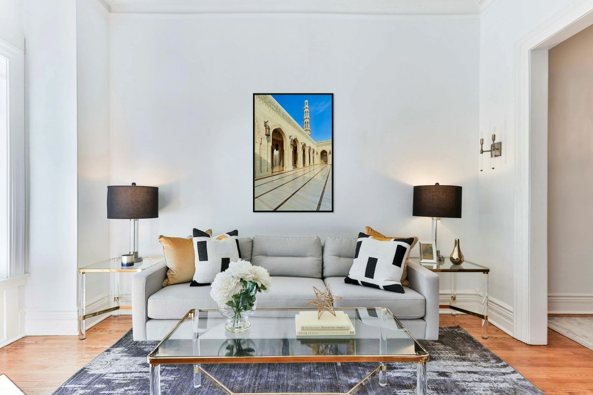 Sultan Qaboos Grand Mosque in Muscat shows architectural design