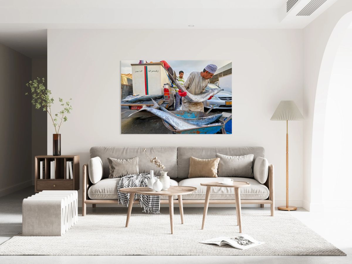 Fish market activity in Muscat Oman during the day