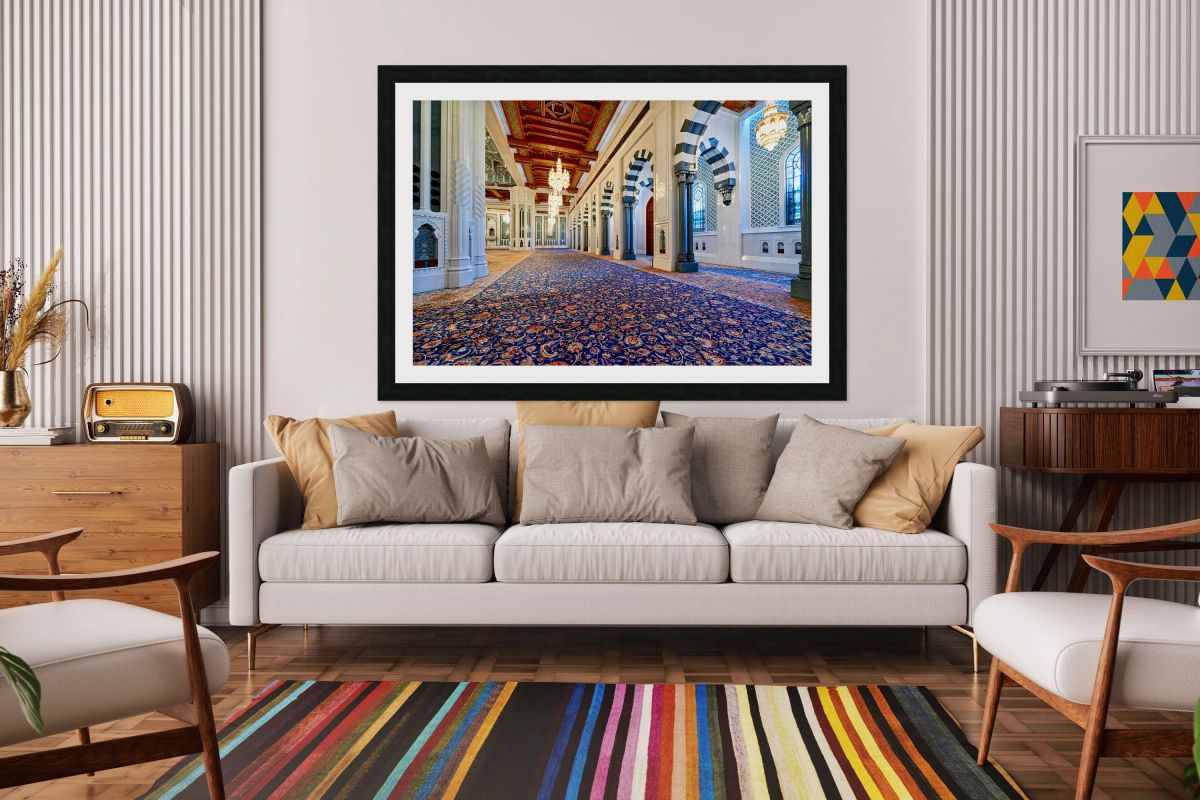 Exploration of Sultan Qaboos Grand Mosque interior in Muscat