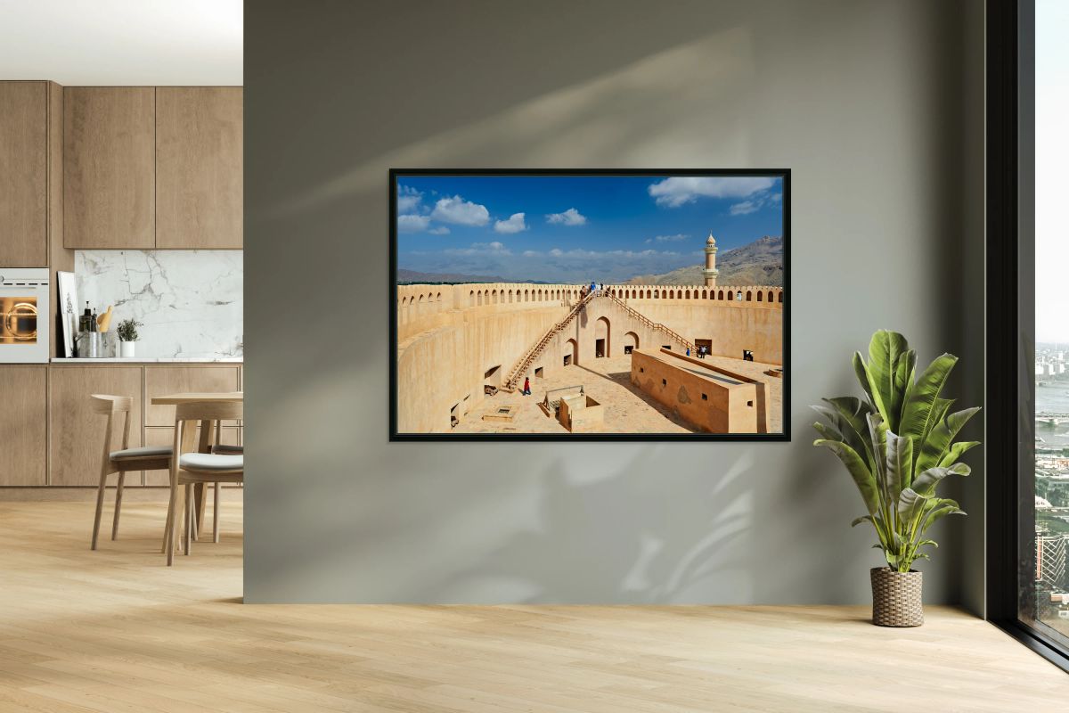 Visit to Nizwa Fort in Oman with visitors and open sky