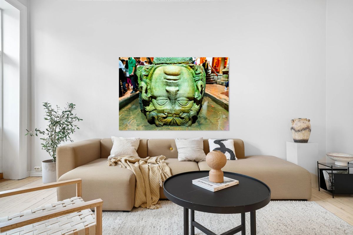 Exploring the medusa head in basilica cistern of istanbul