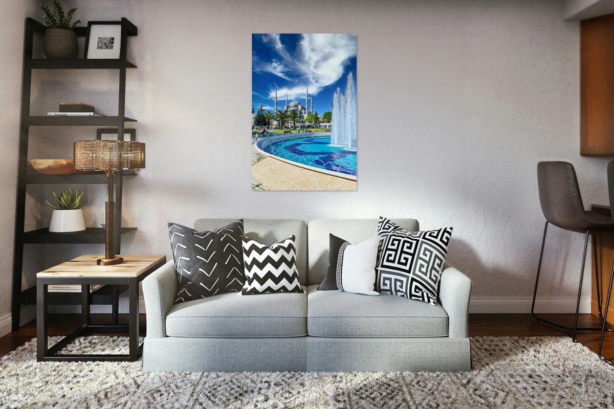 Visit to the Blue Mosque in Istanbul Turkey on a clear day