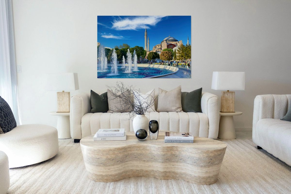 Hagia Sophia in Istanbul with fountain in front