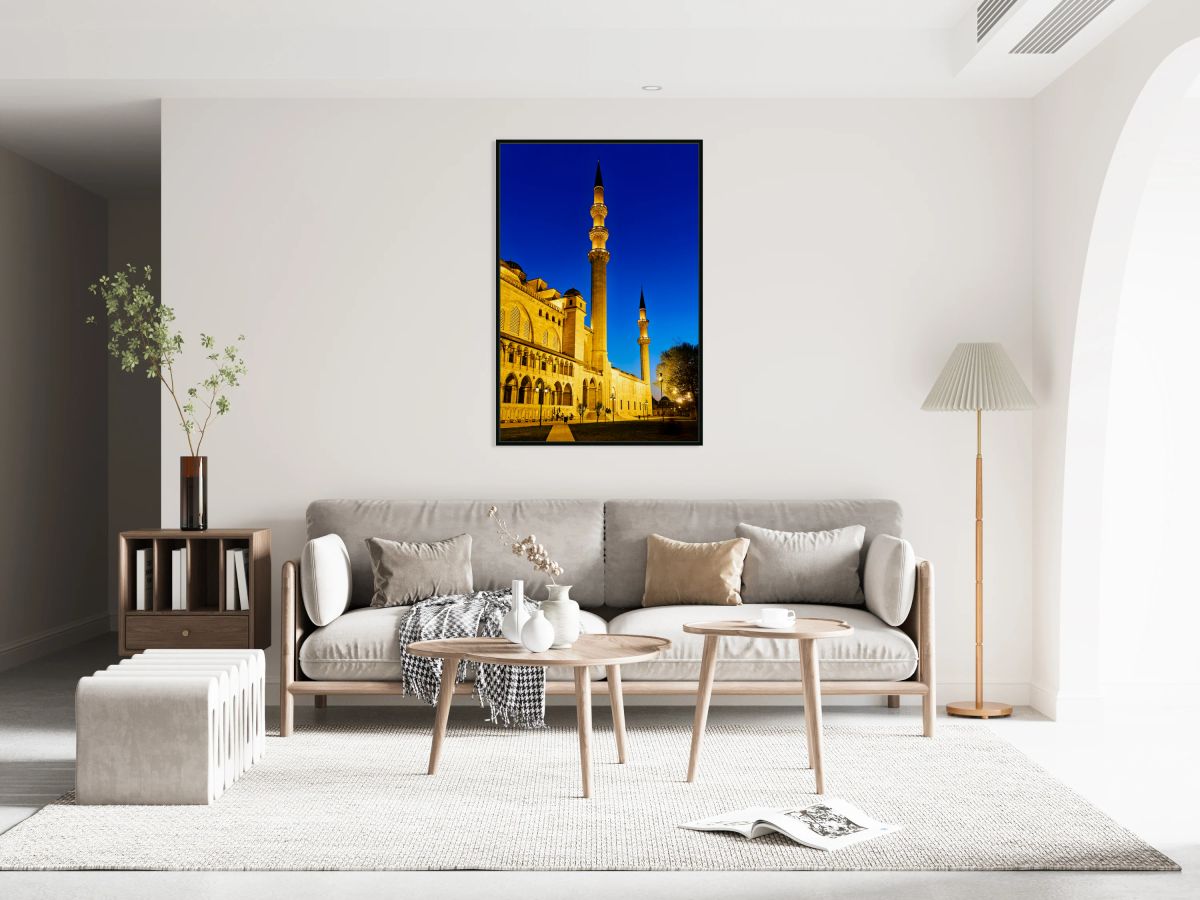 Suleymaniye Mosque stands tall in Istanbul at night