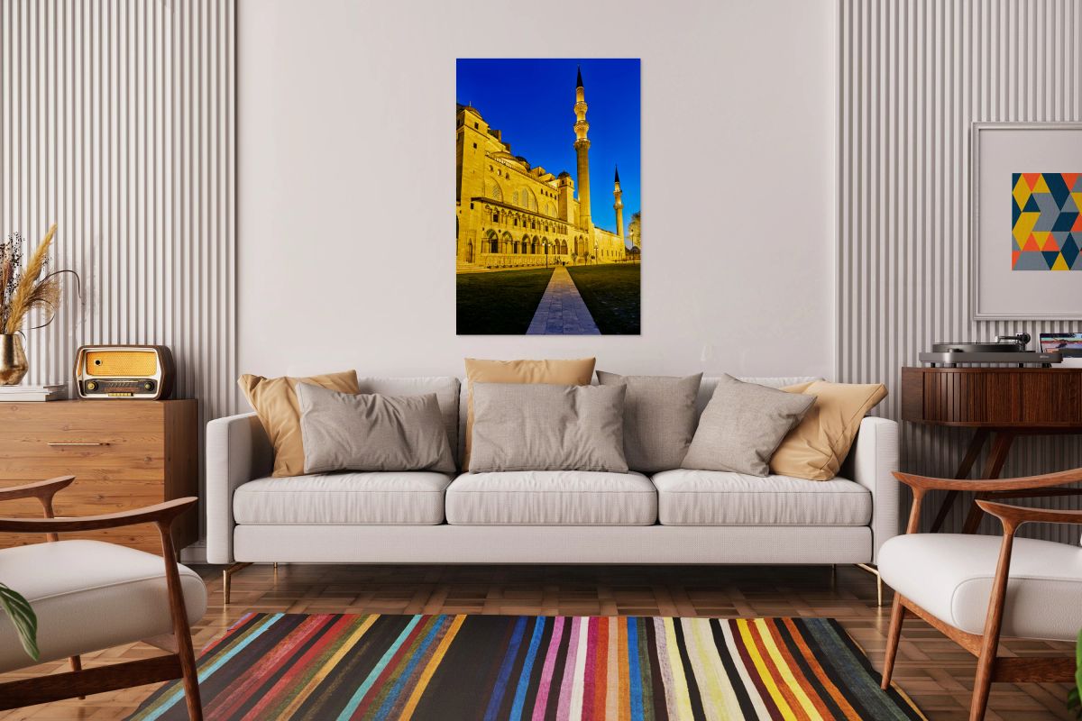 Suleymaniye Mosque at dusk in Istanbul Turkey