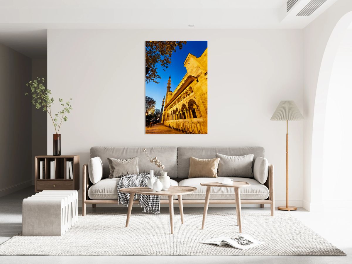 Suleymaniye Mosque at night in Istanbul Turkey