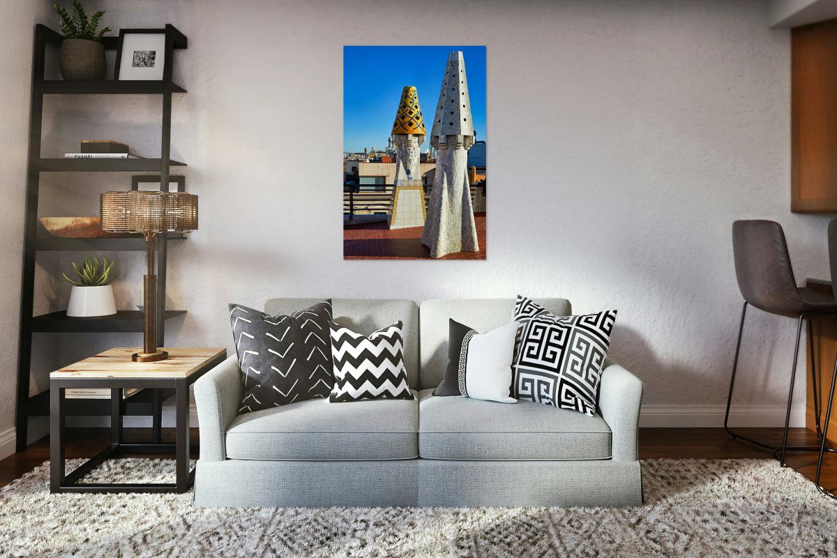 Exploring the rooftop of Palau Guell in Barcelona Spain