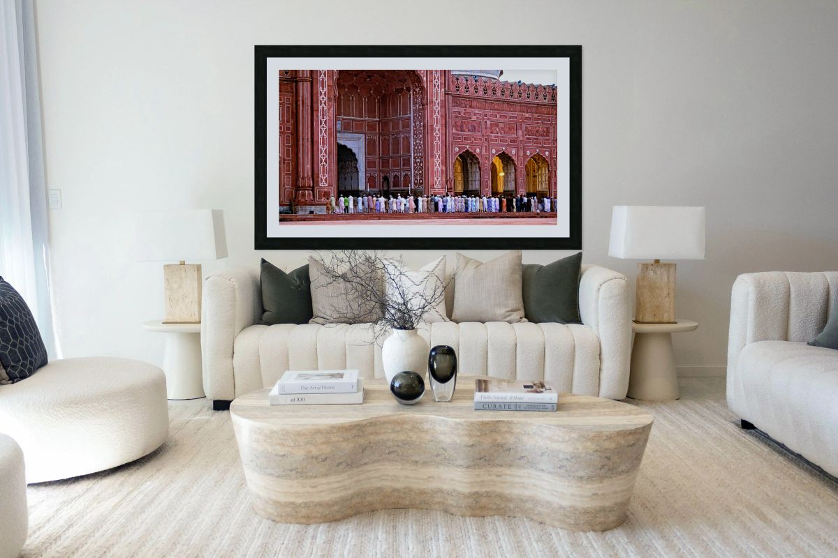 Prayers at Badshahi Mosque during prayer time in Lahore