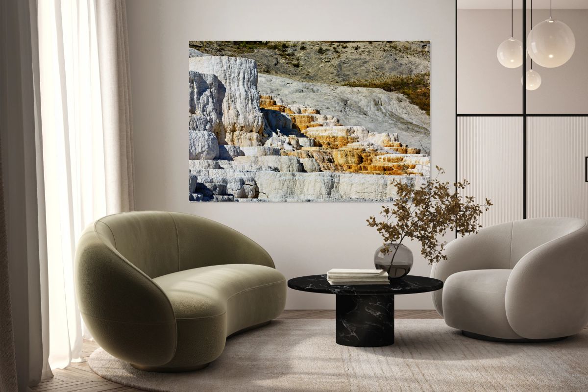 View of Devils Thumb in Yellowstone National Park at midday