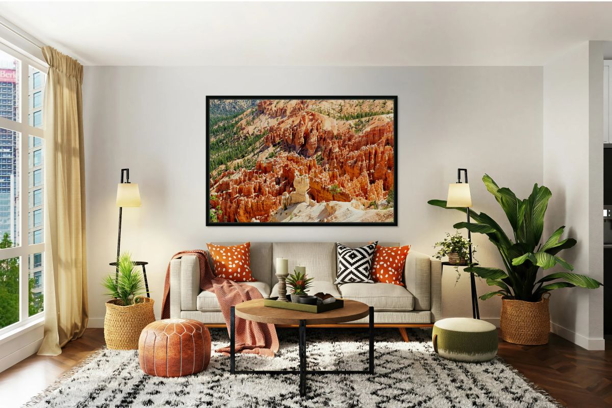 View of Bryce Canyon National Park from Bryce Point in summer
