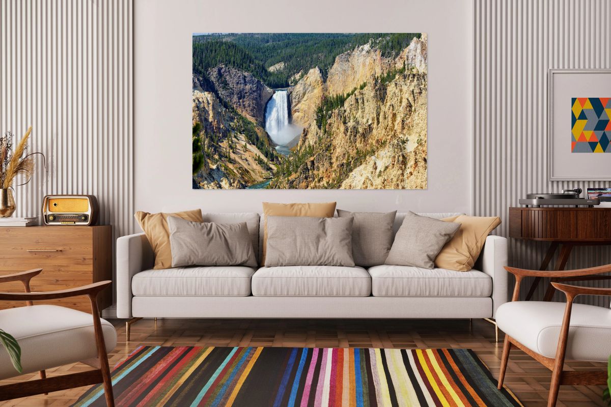 Grand Canyon of Yellowstone: waterfall and cliffs