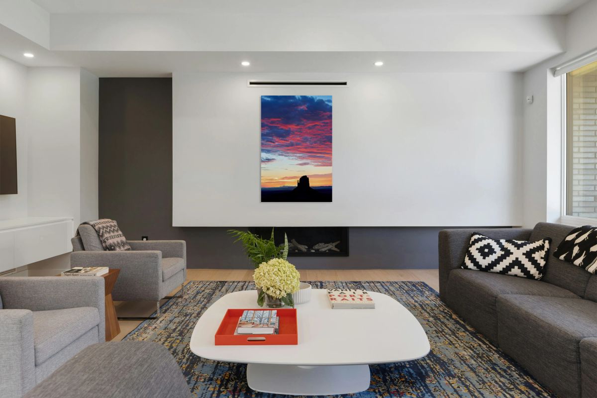 View of sunset over Monument Valley in USA