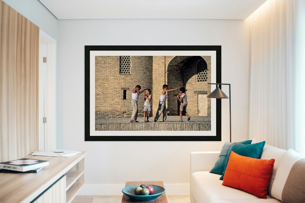 Children playing together in Bukhara Uzbekistan