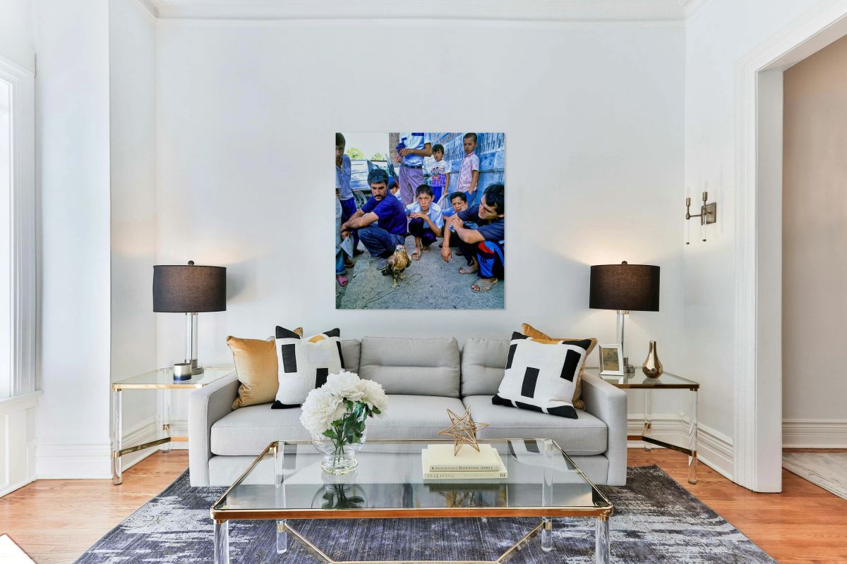 Street vendors and kids gather around a hawker in Uzbekistan