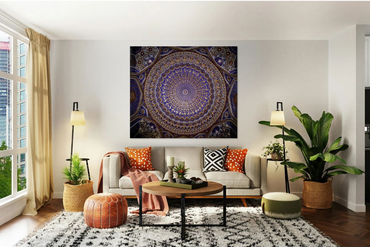 Ceiling design in a Samarkand building Uzbekistan