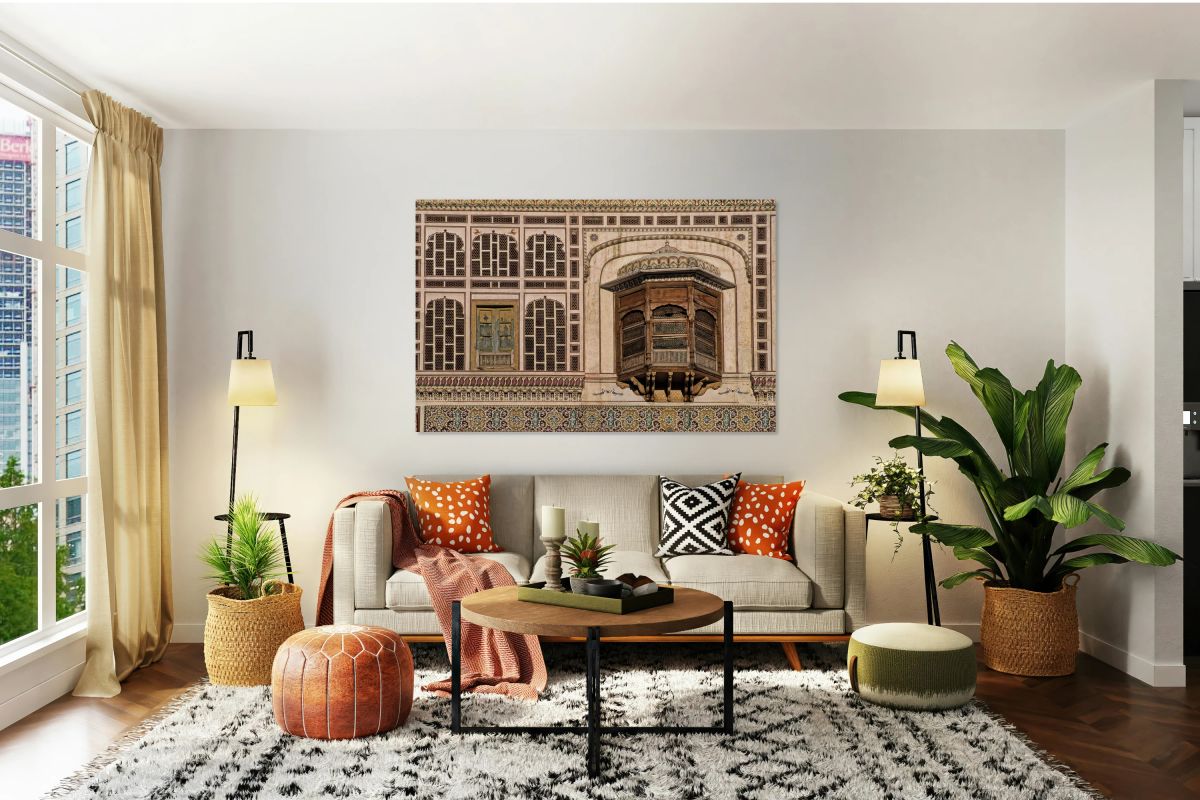 Historic house facade in Samarkand shows ancient design