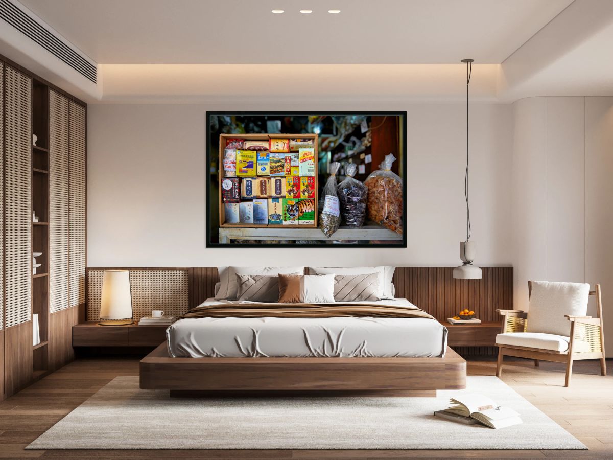 Variety of herbal products and packaging in Hanoi market