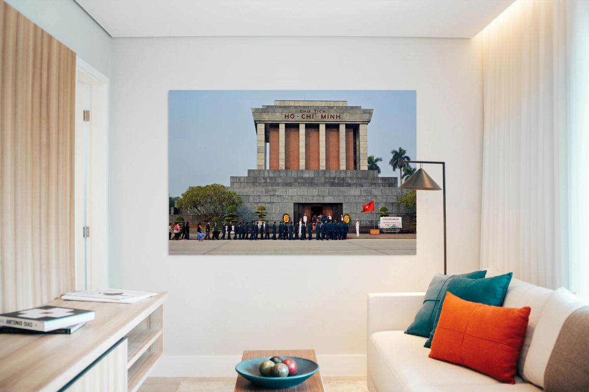 Visitors line up at Ho Chi Minh Mausoleum in Hanoi