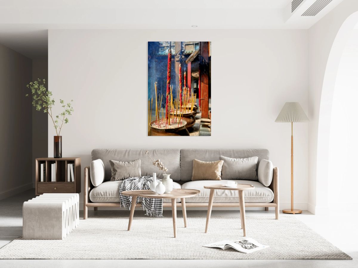 Incense sticks burning at a temple in Ho Chi Minh City