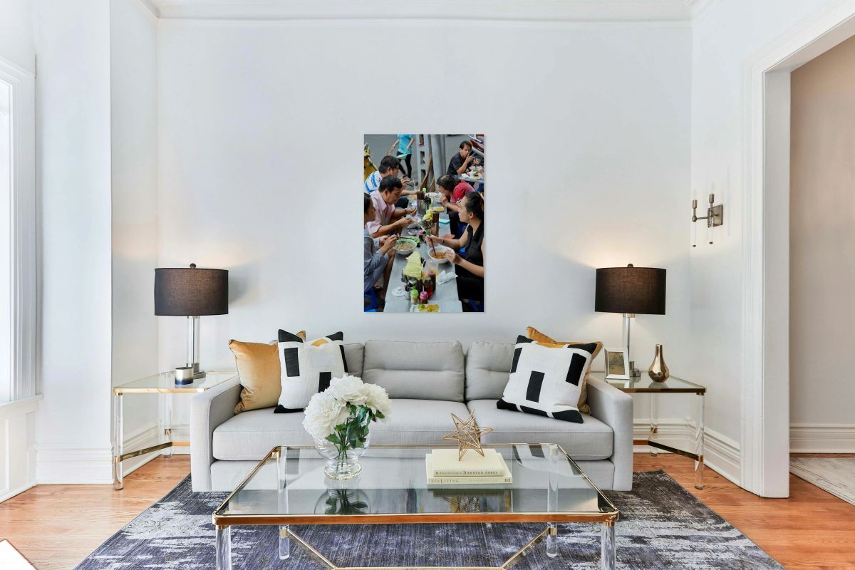 People eating at street food stalls in Ho Chi Minh City
