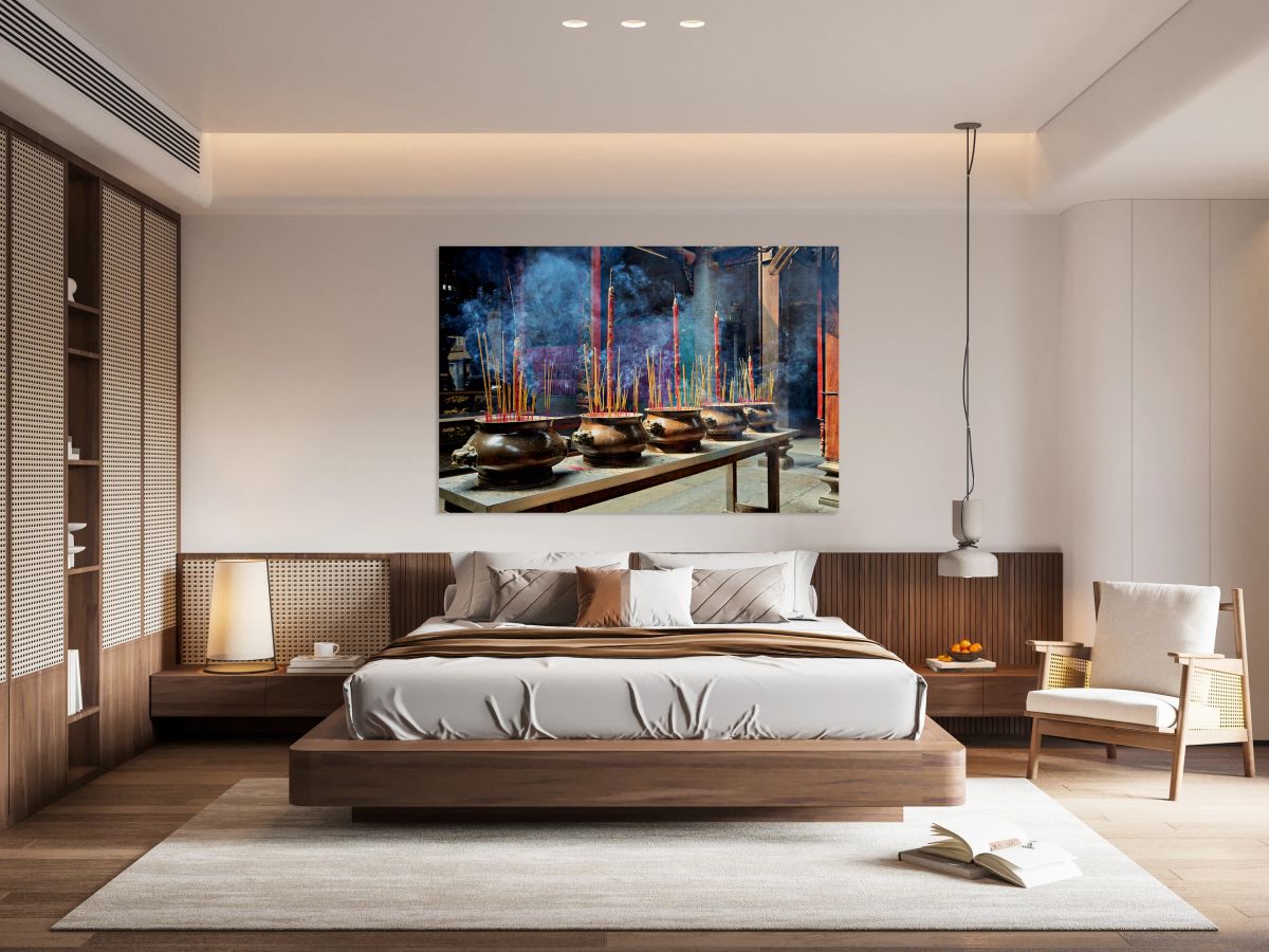 Incense burning at temple in Ho Chi Minh City during the day