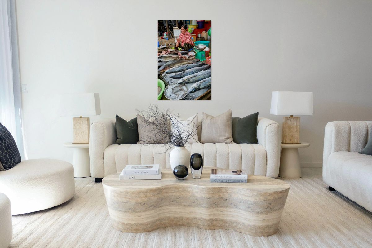 Fish market scene in Phu Quoc Vietnam during the day