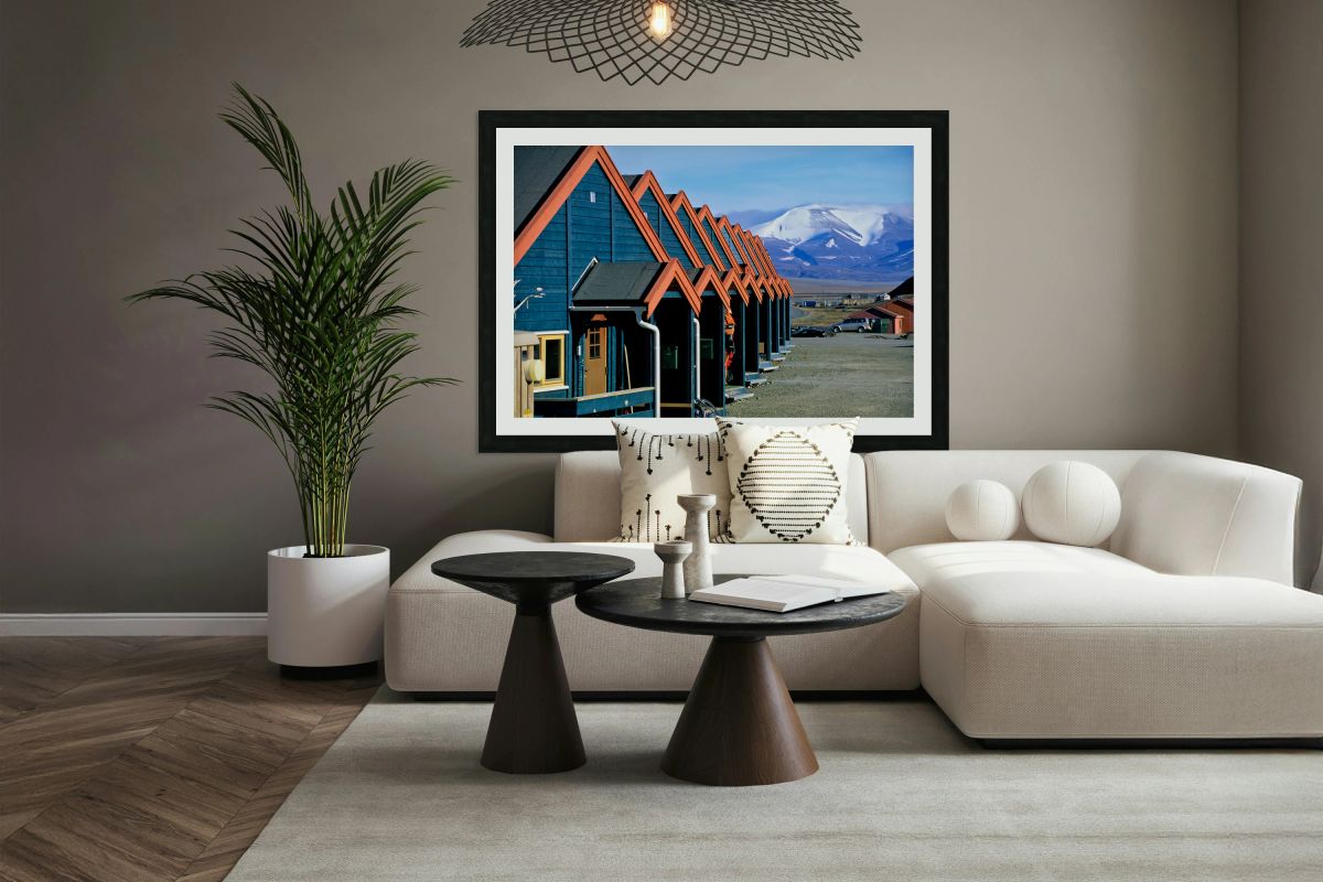 Colorful cabins line the street in Longyearbyen Svalbard